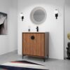 Bathroom Vanity Freestanding Cabinet With Sink - Brown - Image 2