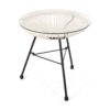 Nusa - Side Table With Tempered Glass Top And Polyethylene Rattan Base - White - Image 7