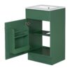 18" Bathroom Vanity With Sink, & Ceramic Cabinet With Adjustable Shelf - Green - Image 18