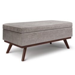 Owen - Lift Top Large Coffee Table Storage Ottoman - Distressed Gray
