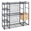 Open Style Wardrobe With Hanging Rails, Shelves And Drawers - Black - Image 17