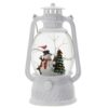 Christmas Plastic / Resin Lantern With Snowman & Tree LED / Water Spinning / 6 Hours Timer, 3*AA Batteries Required - White / Multi - Image 7