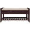 Multipurpose Entryway Storage Bench With Cushioned Seat And Drawers - Espresso - Image 6