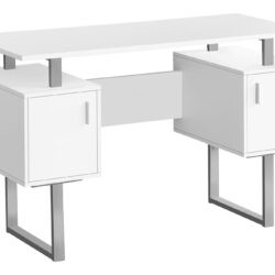 Computer Desk, Home Office, Laptop, Storage, Work, Contemporary, Modern - White