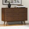 Caroline - Mid-Century Modern Solid Wood Dresser - Brown - Image 3