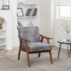 Accent Chair, Classic, Mid Century Modern For Extra Seating - Gray - Image 5