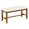 6 Piece Kitchen Dining Table Set Wooden Rectangular Dining Table, 4 Chairs And Bench Family Furniture - Natural Cherry - Image 10