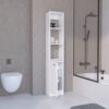 Linen Cabinet, 1 Door, 6 Shelves - White - Image 4