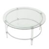 Tempered Glass Round Coffee Table With Four Legs - Clear - Image 6