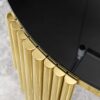 Glass Top Oval Dining Table With Gold Stainless Steel Base For 8 Seats - Gold / Black - Image 9