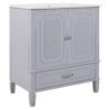 Vintage Style 30" Bathroom Vanity With Sink, Multi Functional Storage, Soft Closing Door - Gray - Image 12