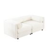 2 Seater Sofa With Storage Seat And Cylindrical Backrest - White - Image 13