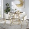 Canary Cosmo - Contemporary Dining Table - Gold / Walnut - Image 5
