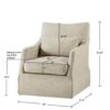 Modern Design London Skirted Swivel Chair Traditional Aesthetic Polyester - Beige - Image 3