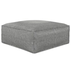 Brody - Large Square Coffee Table Pouf - Distressed Gray