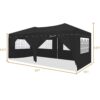 10'X20' Folding Canopy With 6 Removable Sidewalls Outdoor Event Shelter UPF 50+ Gazebo Portable Tents For Parties Beach Camping Wedding Ez Pop Up Canopy - Black - Image 5