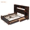 Queen Size Bed With All In One Cabinet, Shelf And Sockets - Espresso - Image 13