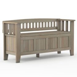 Acadian - Entryway Storage Bench - Distressed Gray