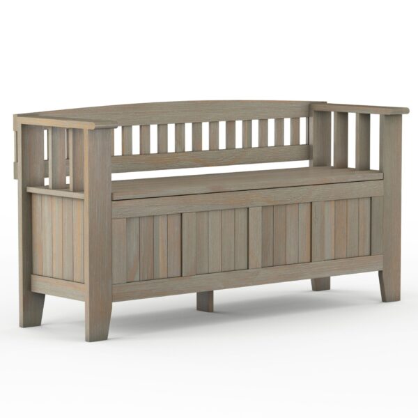 Acadian - Entryway Storage Bench - Distressed Gray