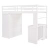 Twin Size Loft Bed With Drawers, Desk, And Wardrobe - White - Image 5