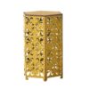 Outdoor Hexagonal Accent Table Set With Charming Fleur De Lis Panel Sides - Antique Yellow - Image 7