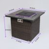 30" Outdoor Fire Table Propane Gas Fire Pit Table With Lid Gas Fire Pit Table With Glass Rocks And Rain Cover - Espresso - Image 4