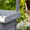 Outsunny - Outdoor Potting Bench Table, Garden Work Station With Storage Cabinet, Open Shelf And Steel Tabletop - Gray - Image 8