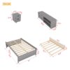 Versatile Full Bed With Trundle, Under Bed Storage Box And Nightstand - Gray - Image 18