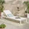 Outdoor Chaise Lounge Chair, Aluminum Adjustable Outside Chair For Pool Patio Beach Yard, All Weather Use UV Resistant 400Lbs Weight Capacity - White - Image 4