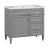 Bathroom Vanity With Top Sink, Modern Bathroom Storage Cabinet With 2 Drawers And A Tip-Out Drawer, Single Sink Bathroom Vanity - Gray - Image 12