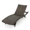 Salem - Wicker Chaise Lounge Chair Set With Faux Rattan Material - Mocha - Image 8