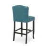 Vienna - Contemporary Fabric Tufted Wingback Counter Stools, (Set of 2) - Teal / Dark Brown - Image 7