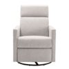 Modern Upholstered Rocker Nursery Chair Plush Seating Glider Swivel Recliner Chair - Tan - Image 18