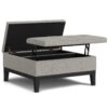 Dover - Multifunctional Lift Top Coffee Table Storage Ottoman - Gray - Image 3