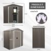 8Ft x 4Ft Outdoor Metal Storage Shed With Window - Gray - Image 9