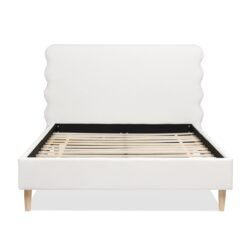 Stockholm - Queen Modern Wavy Headboard Platform Bed - Antique White