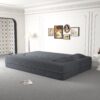 Modern Floor Sofa, With 2 Pillows, Convertible Teddy Fabric Foam Filled Bed, Full Size Folding Mattress, Suitable For Living Room Guest Room, Game Room - Gray - Image 9
