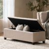 Glouster - Contemporary Storage Ottoman - Light Beige - Image 7