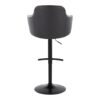 Boyne - Contemporary Adjustable Barstool With Swivel With Rounded T Footrest (Set of 2) - Black - Image 5