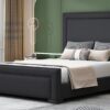 Queen Size Upholstered Bed With Slats Support, No Box Spring Needed - Black - Image 11