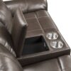 Lydia - Leather Aire Motion Loveseat With USB Console - Brown - Image 7