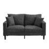 Modern Upholstered 2 Piece Sofa Set, Comfy Corduroy Living Room Furniture - Dark Gray - Image 5