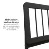 Mid-Century Modern Solid Wood King Spindle Bed - Black - Image 3