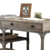 Gorden - Weathered Antique Metal Writing Desk - Oak - Image 4
