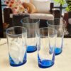 Halo - Leading Ware Oval Acrylic Glasses Drinking (Set of 4) Hi Ball, Bpa Free Plastic Water Tumblers - Blue - Image 4