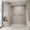 Double Sliding Shower Door, Semi Frameless Bypass Bathroom Sliding Door With 1 / 4" (6Mm) Tempered Glass For Walk In Shower - Brushed Nickel - Image 4