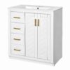 Bathroom Vanity With Ceramic Sink Combo, Frame Bathroom Storage Cabinet, Freestanding Vanity Set With 3 Drawers & Soft Closing Doors - White - Image 12