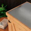 Rustic Cedar Potting Bench With Storage Cabinet And Metal Table Top For Outdoor Patio - Light Brown - Image 9