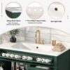 Bathroom Vanity With Top Sink, Modern Bathroom Storage Cabinet, 2 Drawers And A Tip-Out Drawer, Single Sink Bathroom Vanity - Green - Image 7