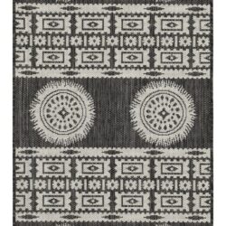 Sunshine - 2'7" X 7'3" Indoor, Outdoor Area Rug - Anthracite